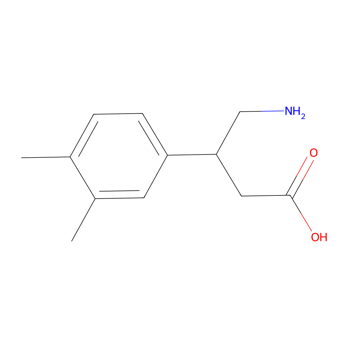 4-Amino-3-(3,4-dimethylphenyl)butanoic acid molecular structure, CAS 1514120-86-5