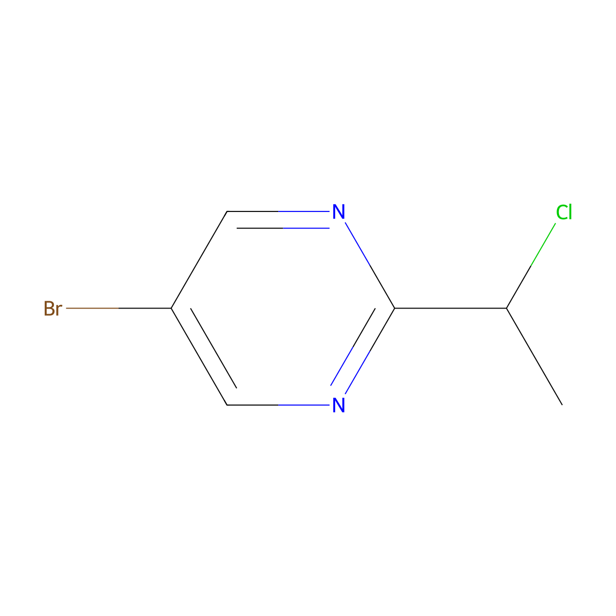 5-Bromo-2-(1-chloroethyl)pyrimidine molecular structure, CAS 1514124-47-0