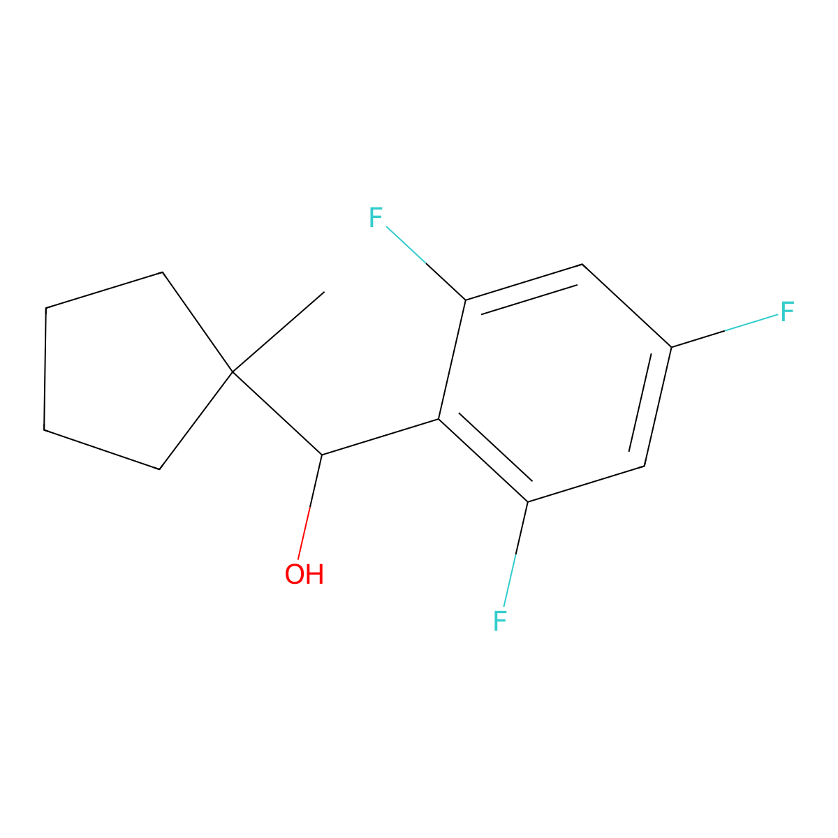(1-Methylcyclopentyl)(2,4,6-trifluorophenyl)methanol molecular structure, CAS 1514124-48-1
