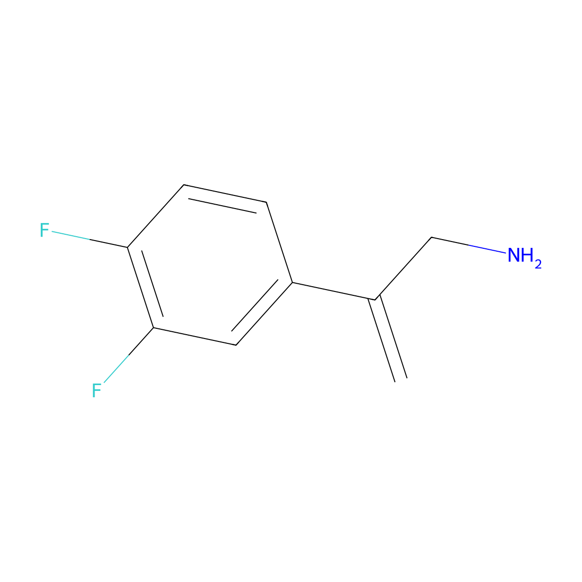 2-(3,4-Difluorophenyl)prop-2-en-1-amine molecular structure, CAS 1514126-37-4