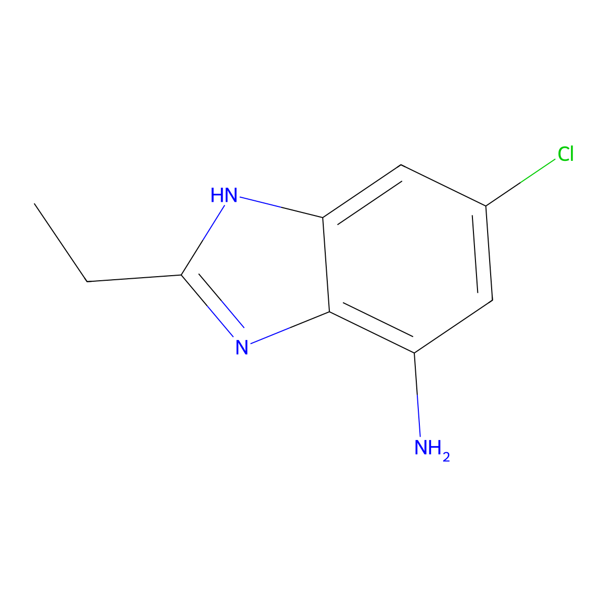 5-chloro-2-ethyl-1H-1,3-benzodiazol-7-amine molecular structure, CAS 1514133-28-8