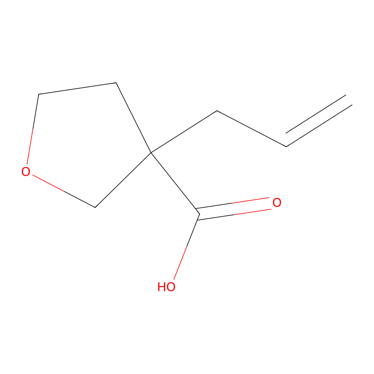3-(Prop-2-en-1-yl)oxolane-3-carboxylic acid molecular structure, CAS 1514141-11-7