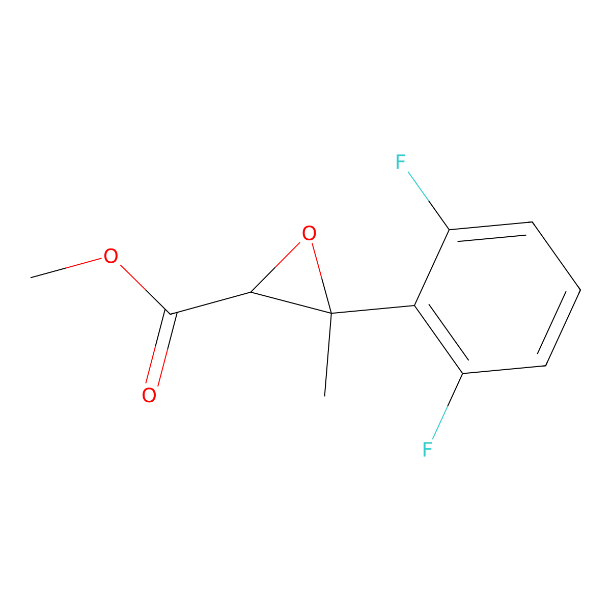 Methyl 3-(2,6-difluorophenyl)-3-methyloxirane-2-carboxylate molecular structure, CAS 1514155-90-8