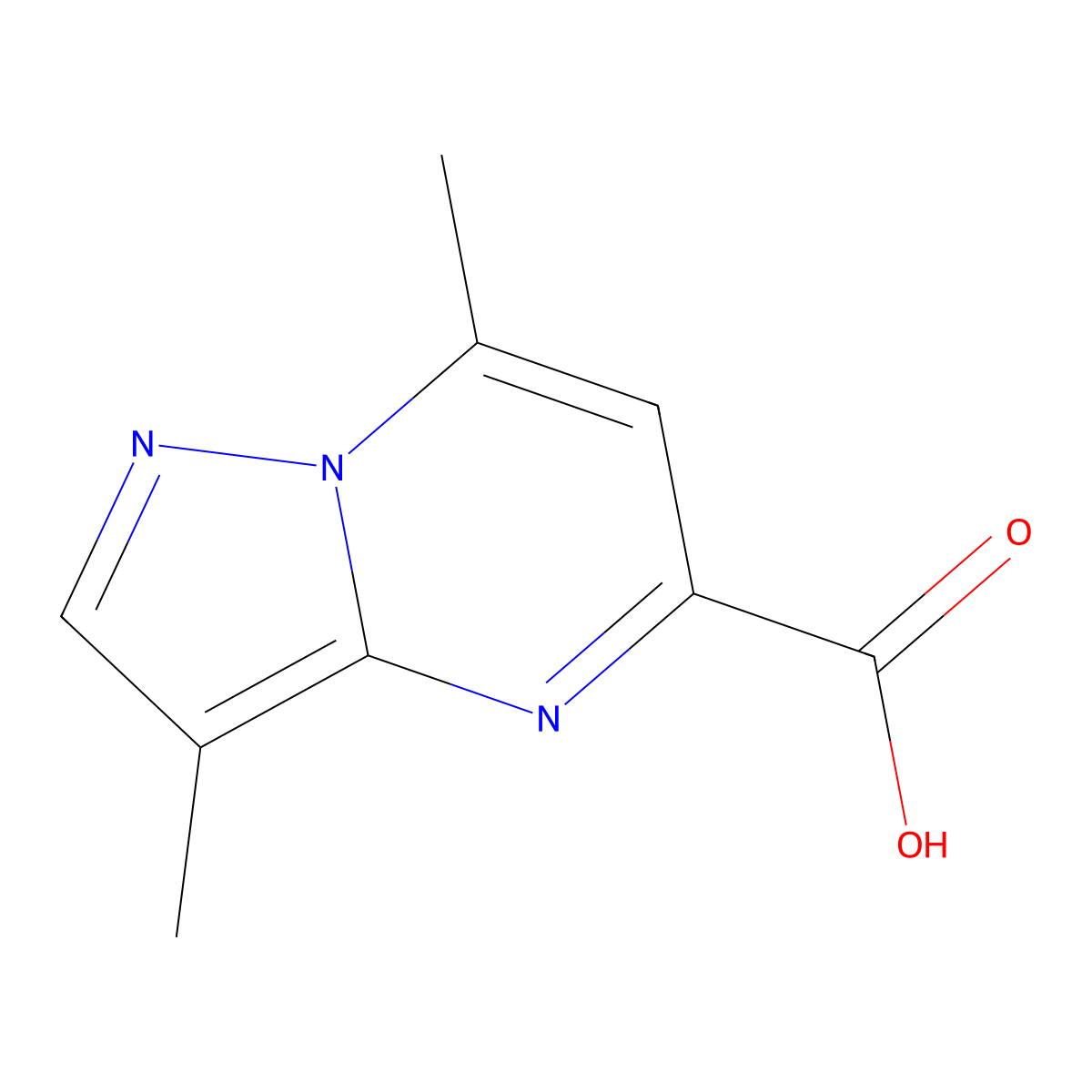 3,7-Dimethylpyrazolo[1,5-a]pyrimidine-5-carboxylic acid molecular structure, CAS 1514159-03-5