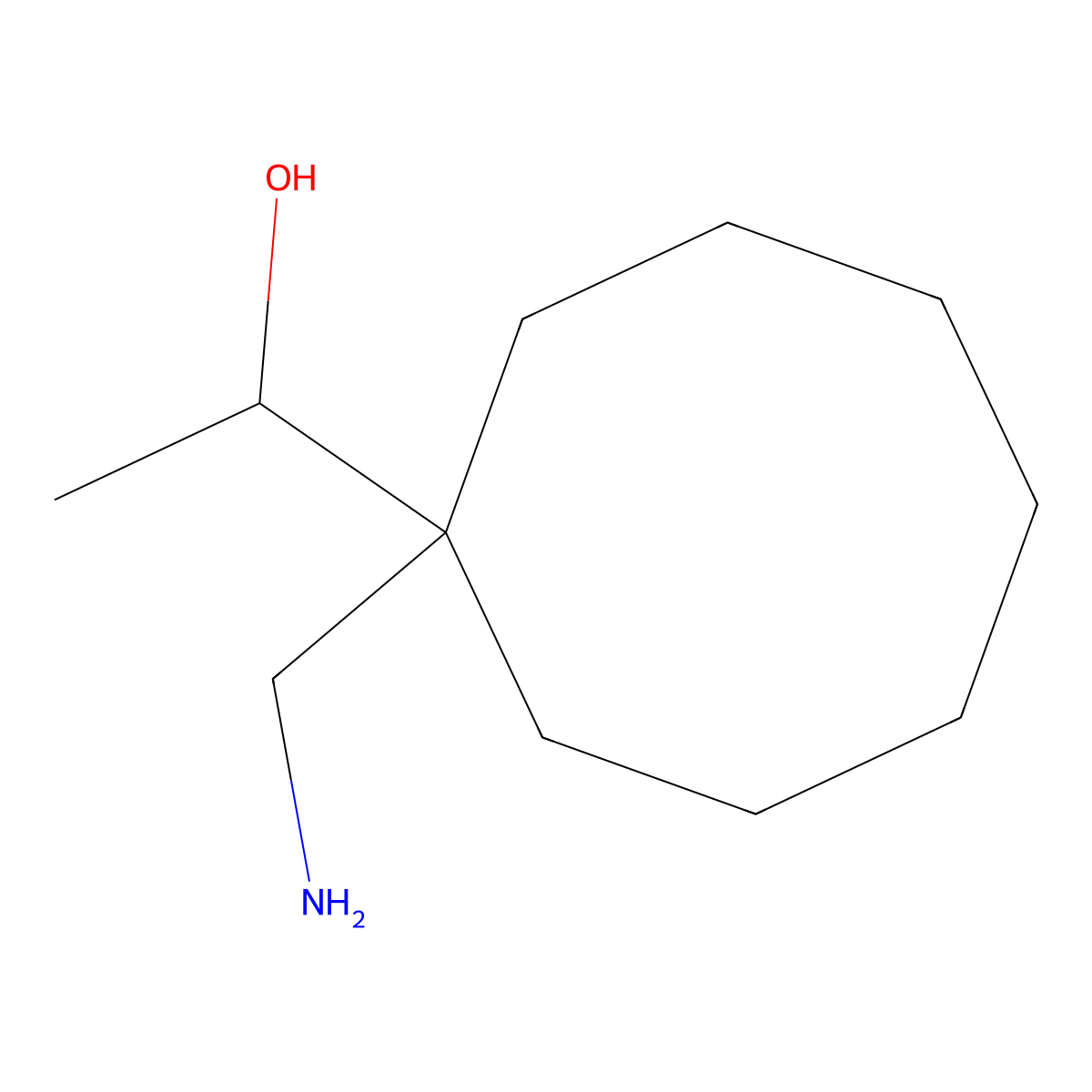 1-[1-(Aminomethyl)cyclooctyl]ethan-1-ol molecular structure, CAS 1514168-28-5