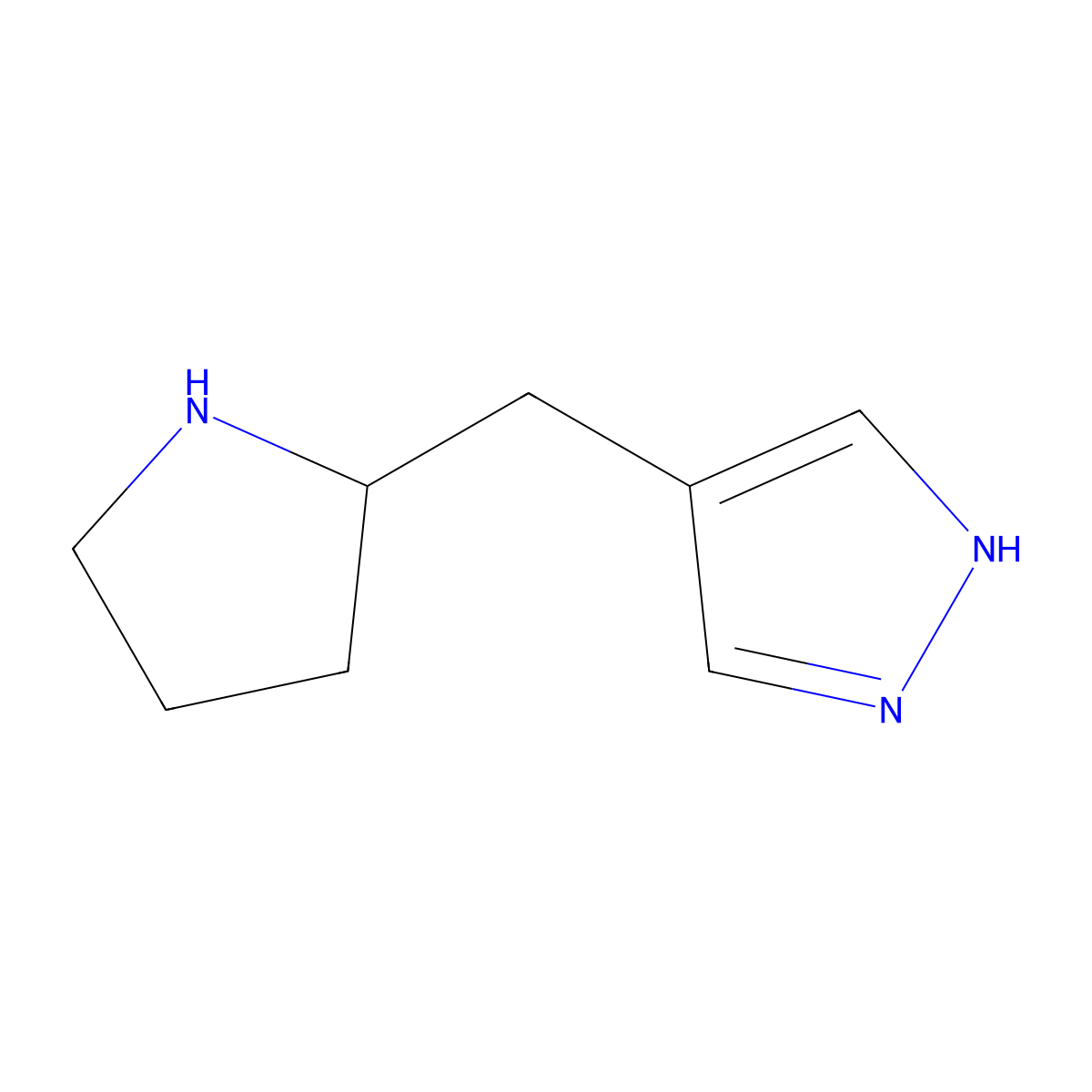 4-[(Pyrrolidin-2-yl)methyl]-1H-pyrazole molecular structure, CAS 1514169-64-2