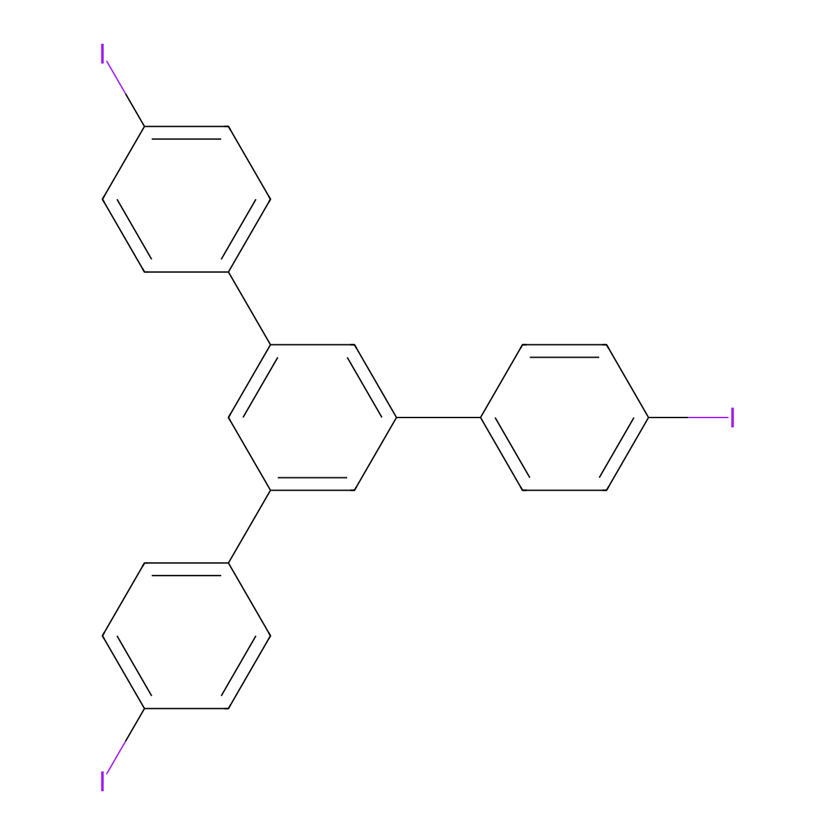 1,3,5-Tris(4-iodophenyl)benzene molecular structure, CAS 151417-38-8