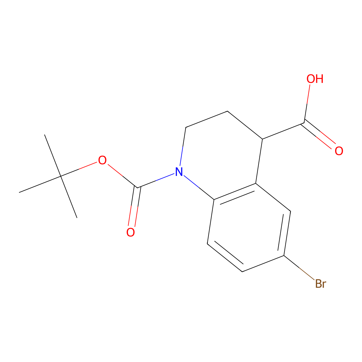 6-Bromo-1-[(tert-butoxy)carbonyl]-1,2,3,4-tetrahydroquinoline-4-carboxylic acid molecular structure, CAS 1514200-77-1