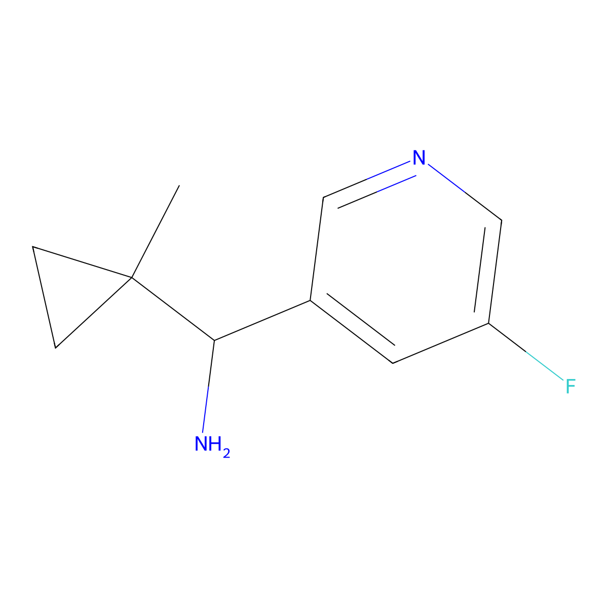 1-(5-Fluoropyridin-3-yl)-1-(1-methylcyclopropyl)methanamine molecular structure, CAS 1514203-41-8