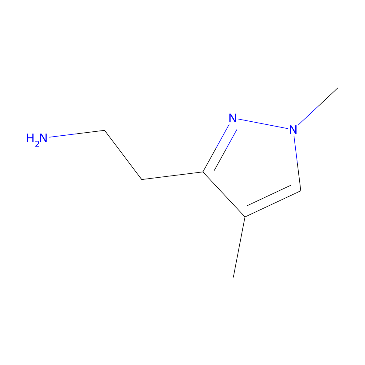 2-(1,4-dimethyl-1H-pyrazol-3-yl)ethan-1-amine molecular structure, CAS 1514209-05-2