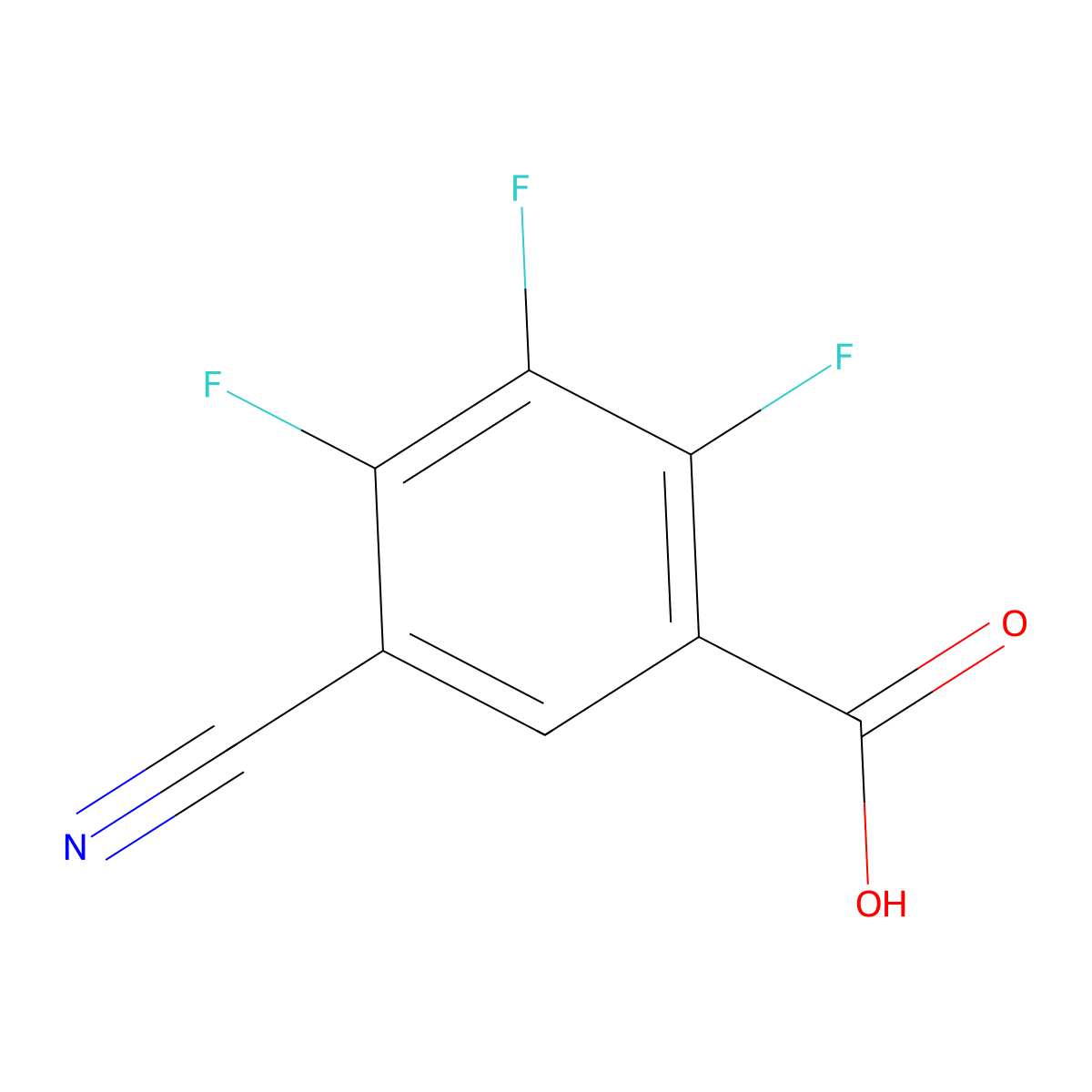 5-Cyano-2,3,4-trifluorobenzoic acid molecular structure, CAS 1514213-04-7