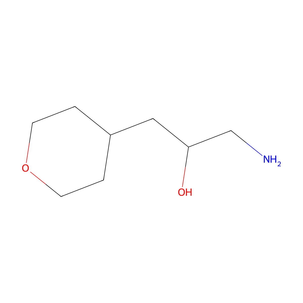 1-Amino-3-(oxan-4-yl)propan-2-ol molecular structure, CAS 1514218-79-1