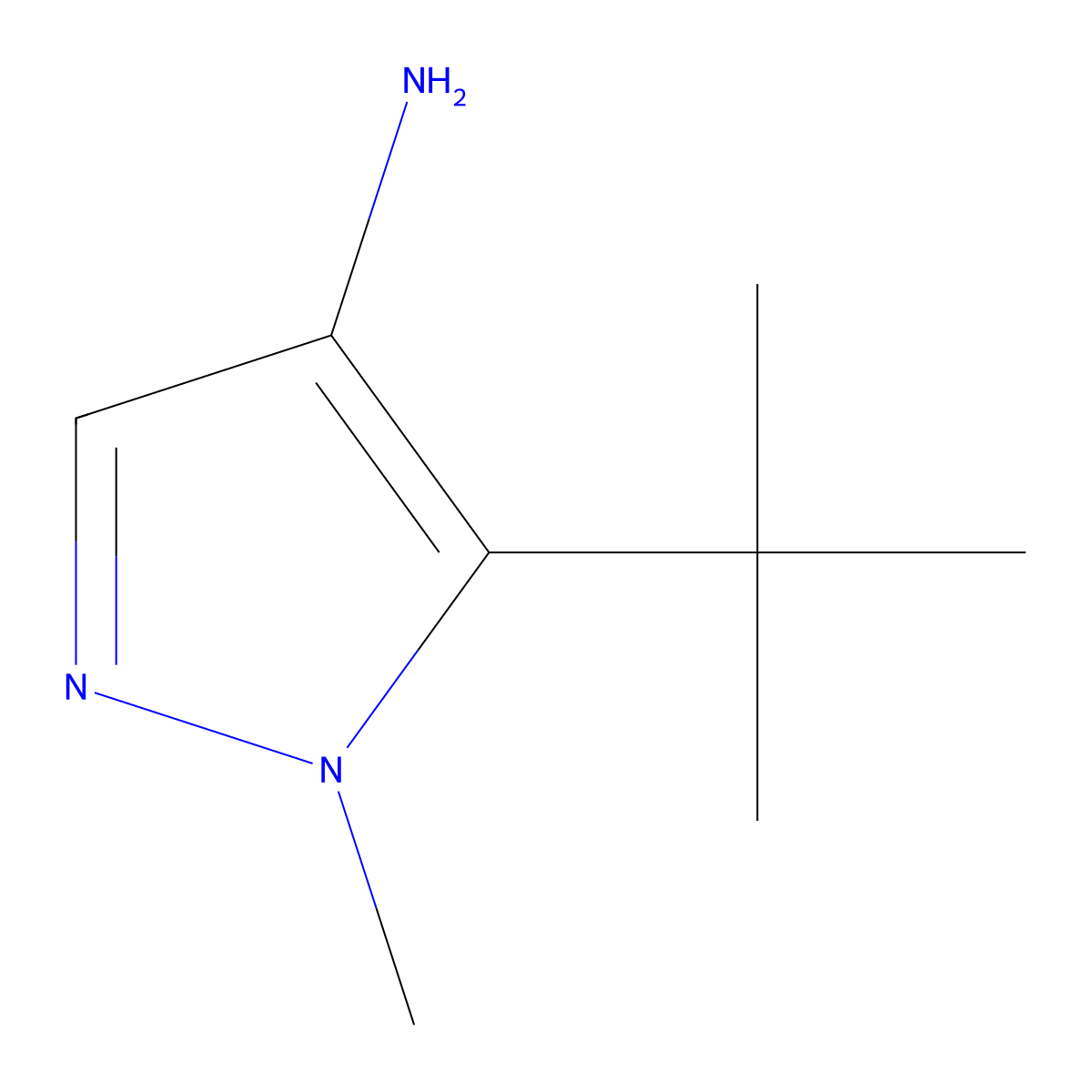 5-Tert-butyl-1-methyl-1H-pyrazol-4-amine molecular structure, CAS 1514221-12-5