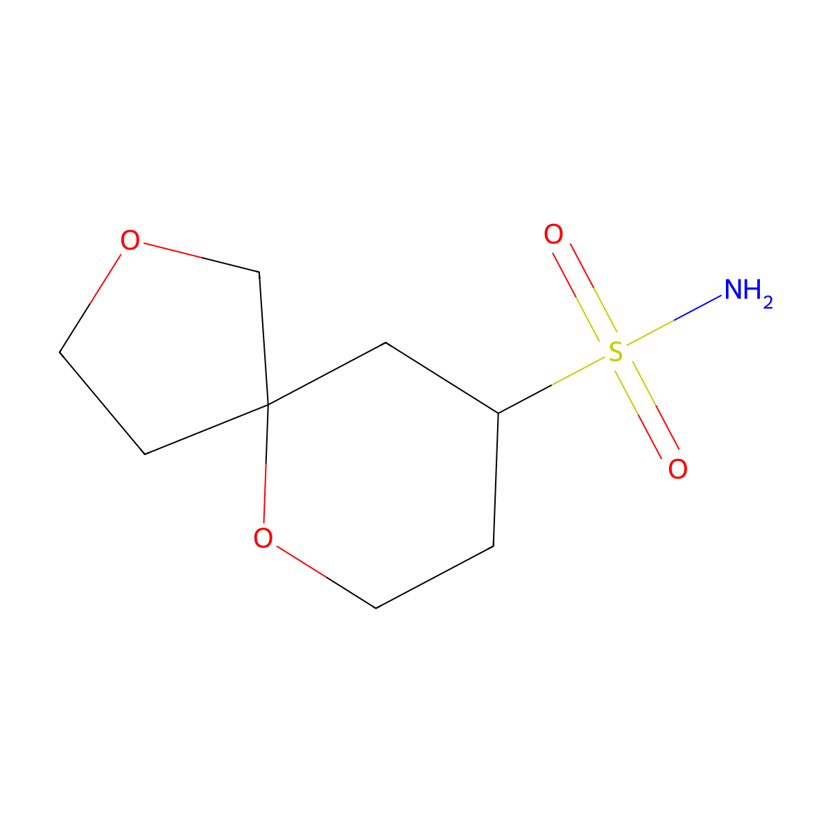 2,6-Dioxaspiro[4.5]decane-9-sulfonamide molecular structure, CAS 1514222-53-7