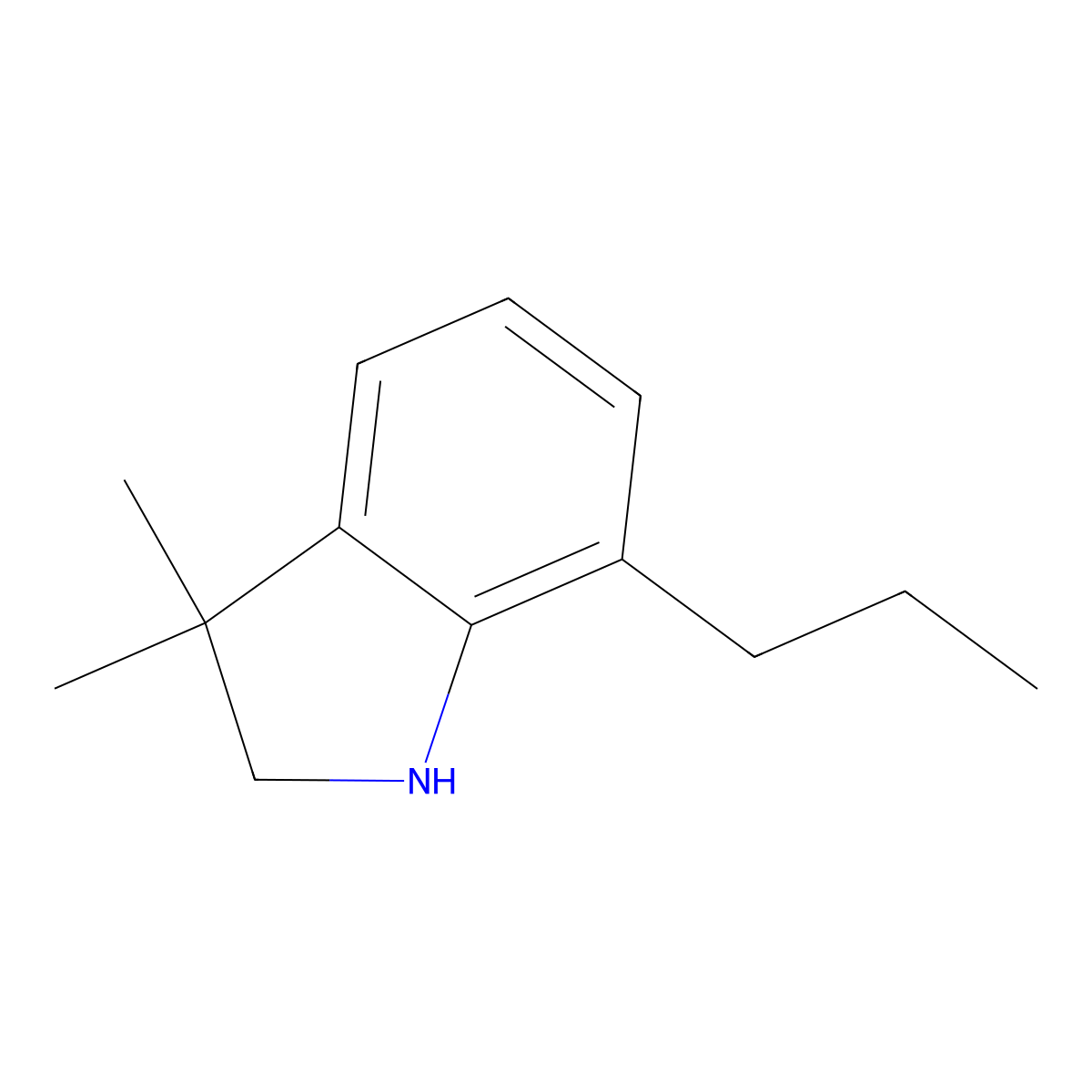 3,3-dimethyl-7-propyl-2,3-dihydro-1H-indole molecular structure, CAS 1514236-37-3