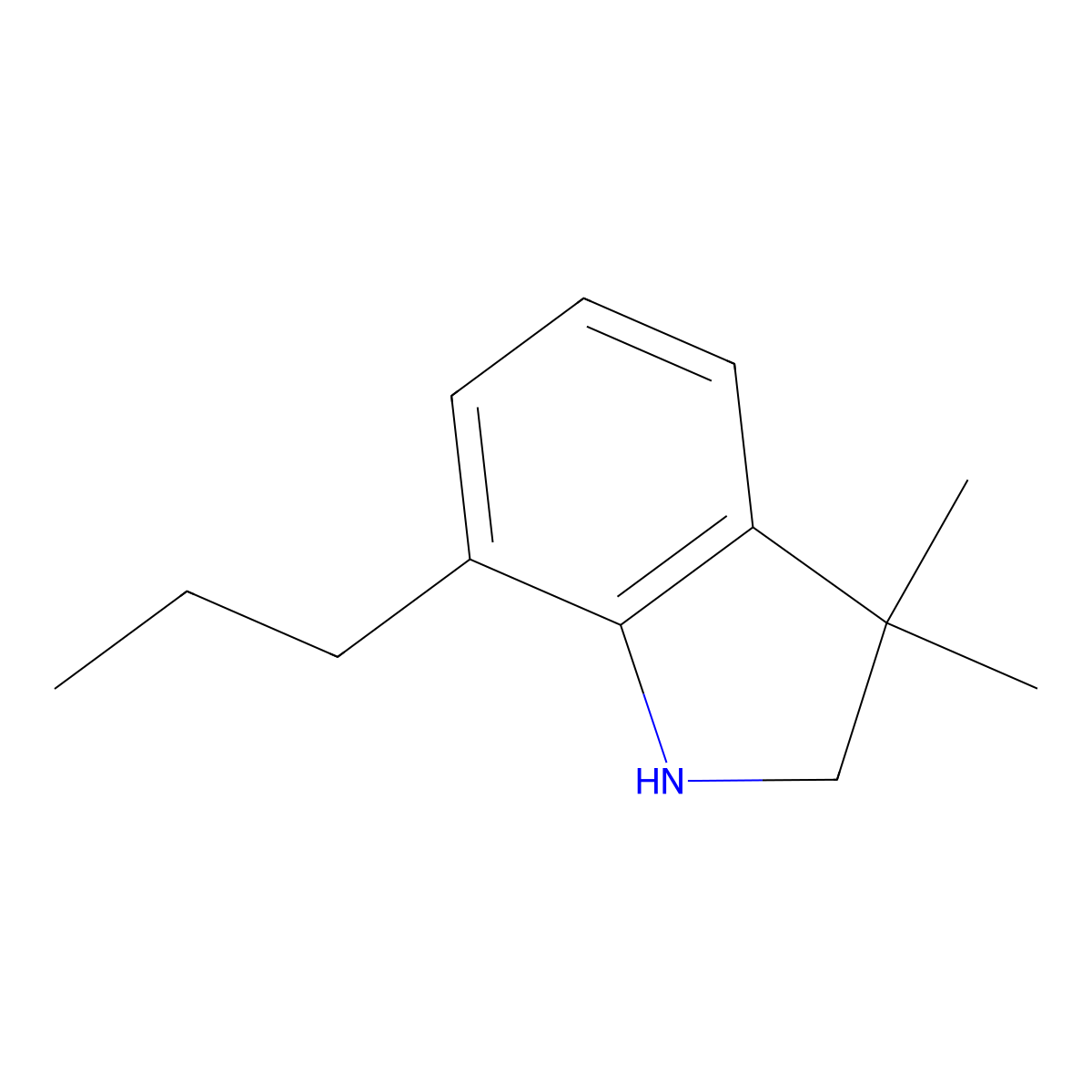 3,3-dimethyl-7-propyl-2,3-dihydro-1H-indole molecular structure, CAS 1514236-37-3