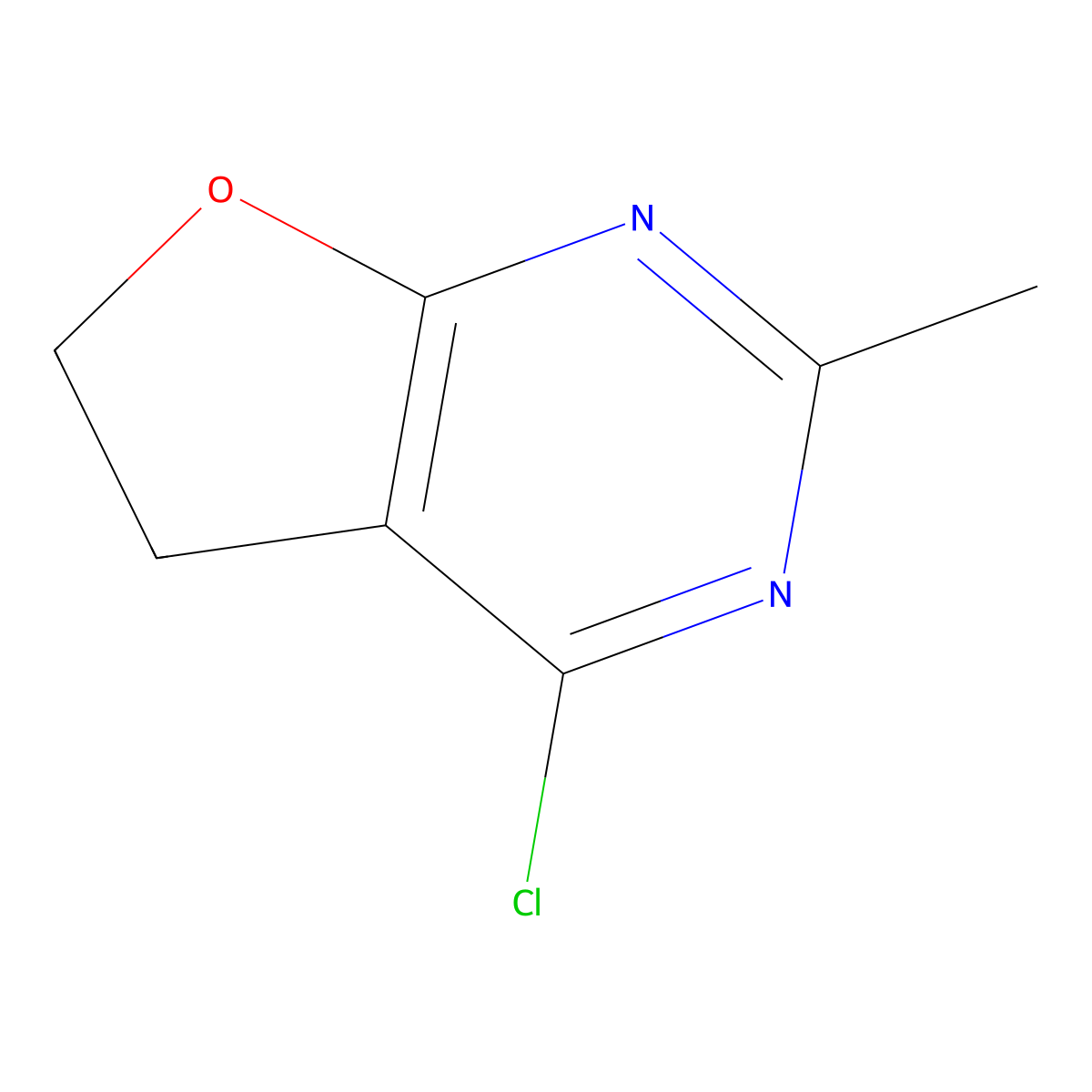 4-chloro-2-methyl-5H,6H-furo[2,3-d]pyrimidine molecular structure, CAS 1514239-62-3