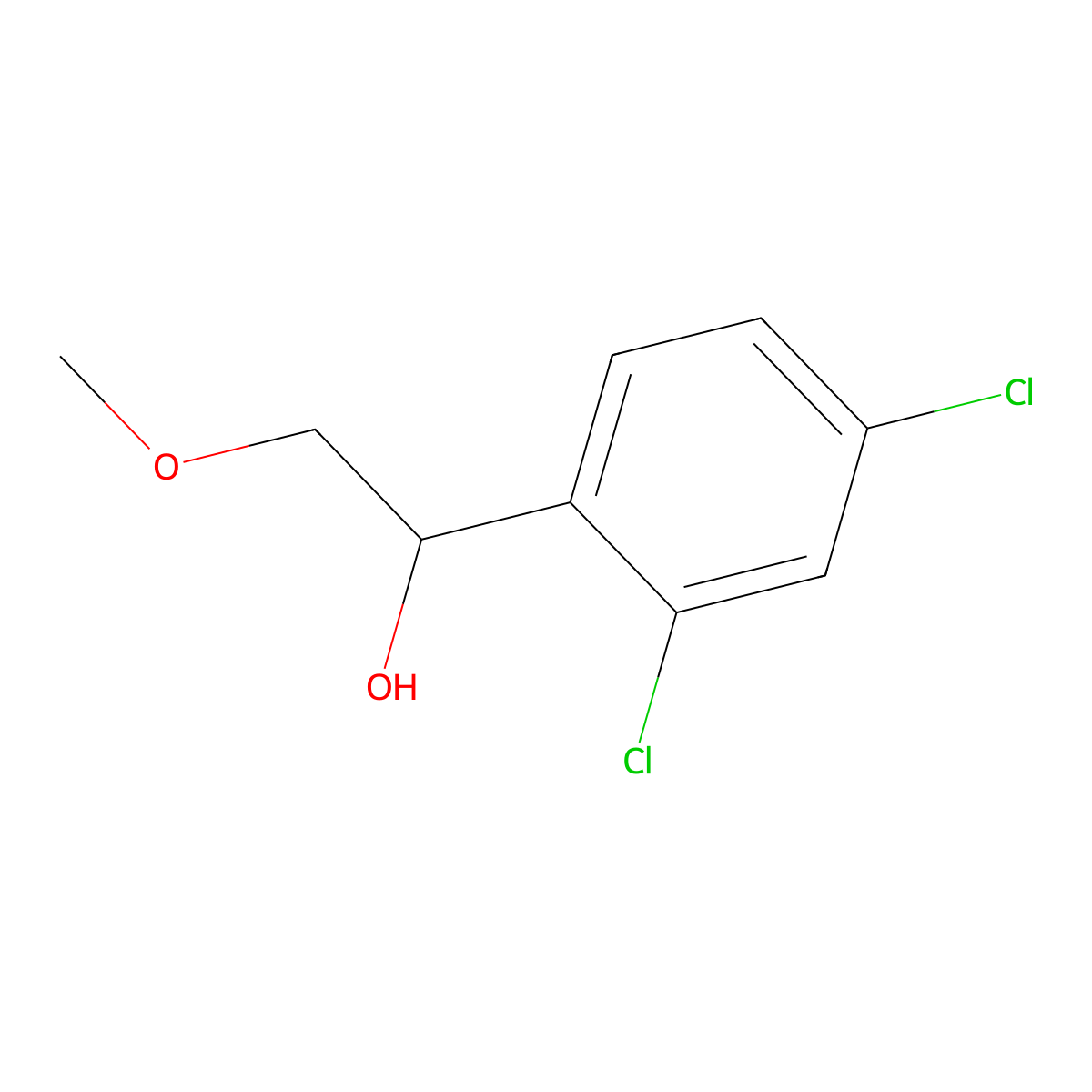 1-(2,4-Dichlorophenyl)-2-methoxyethan-1-ol molecular structure, CAS 1514244-63-3