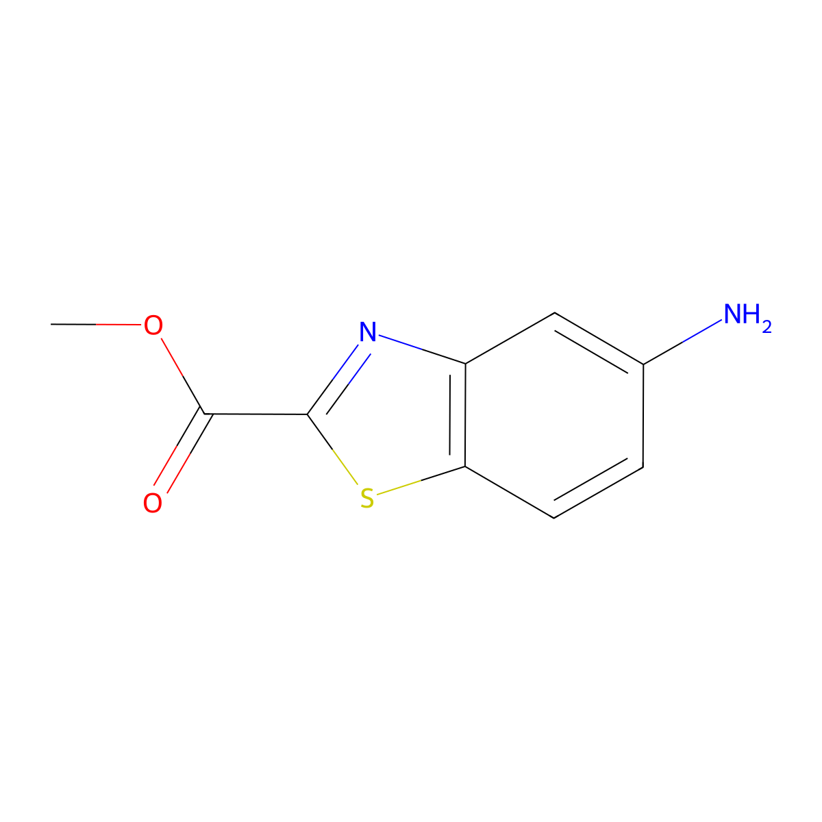Methyl 5-amino-1,3-benzothiazole-2-carboxylate molecular structure, CAS 1514255-90-3