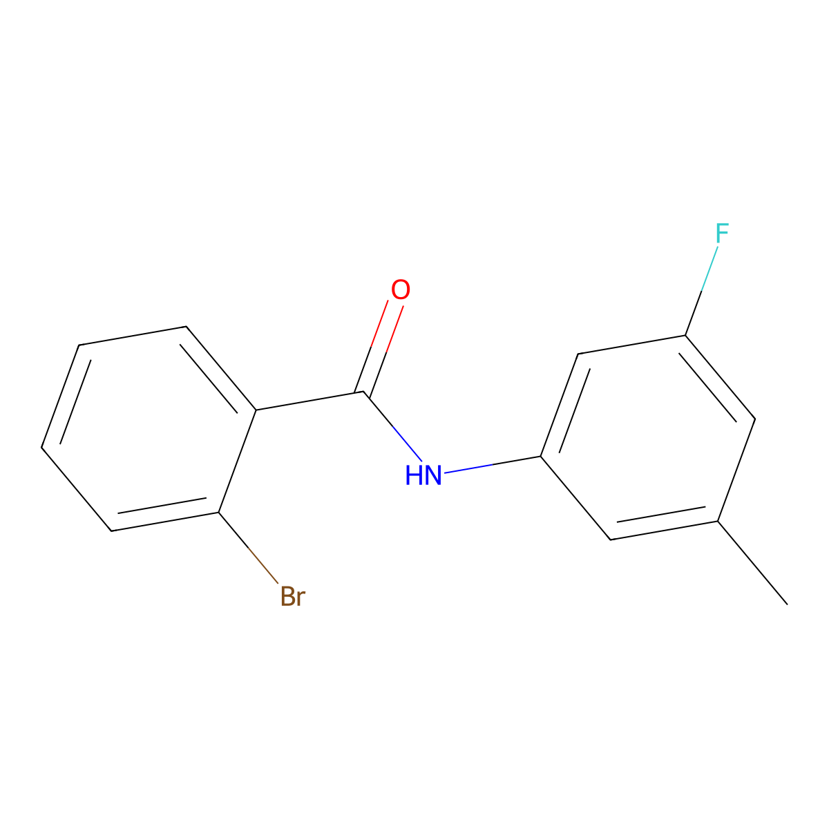 2-Bromo-N-(3-fluoro-5-methylphenyl)benzamide molecular structure, CAS 1514268-91-7