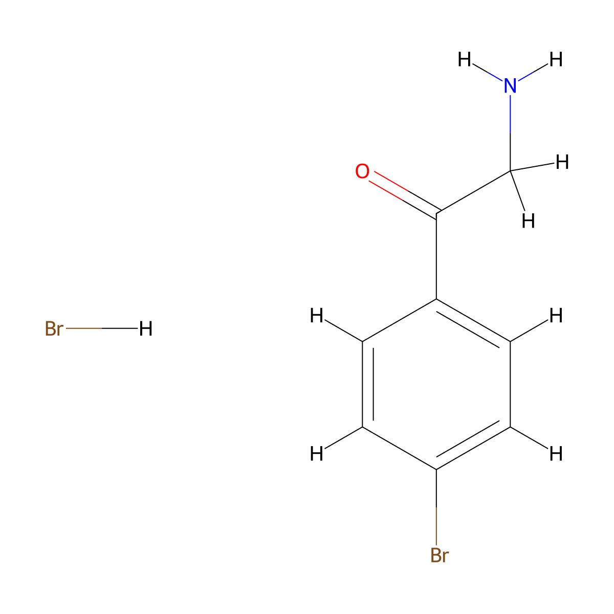 2-Amino-1-(4-bromophenyl)ethanone hydrobromide molecular structure, CAS 151427-13-3