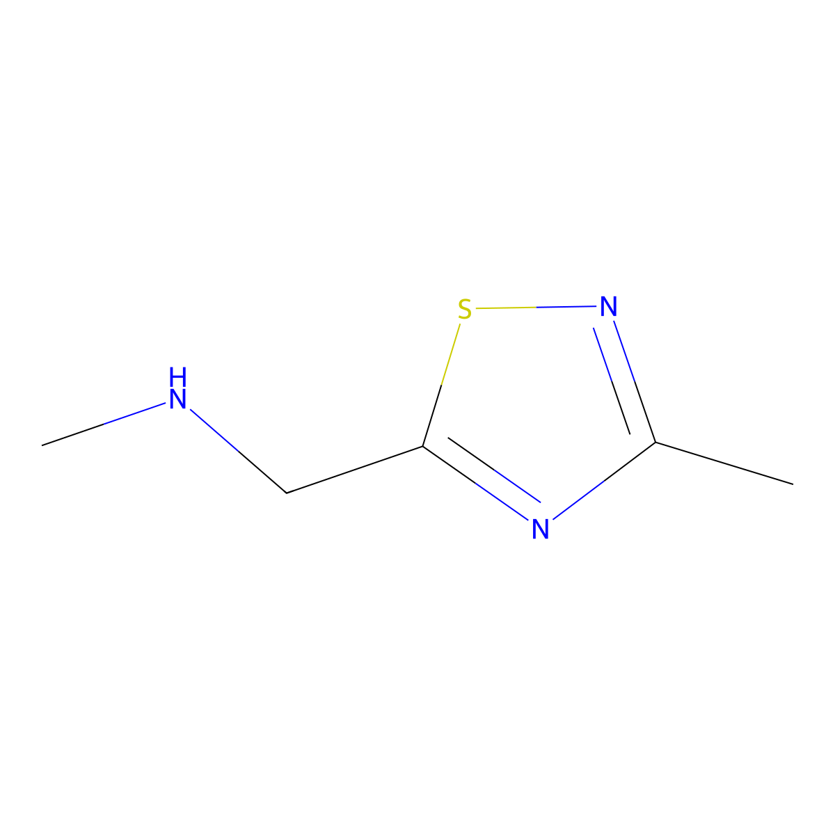 Methyl[(3-methyl-1,2,4-thiadiazol-5-yl)methyl]amine molecular structure, CAS 1514292-54-6