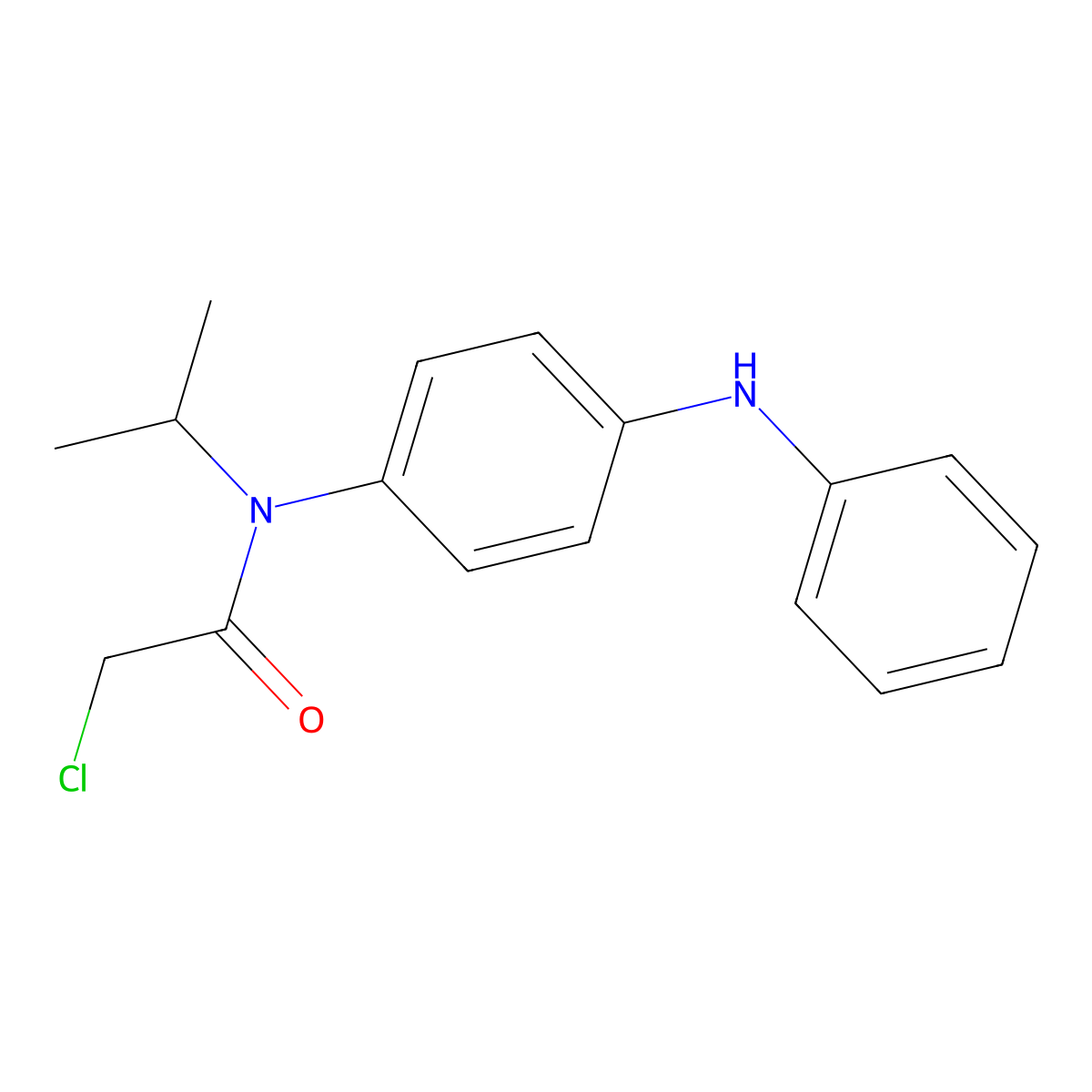 2-chloro-N-[4-(phenylamino)phenyl]-N-(propan-2-yl)acetamide molecular structure, CAS 15143-43-8