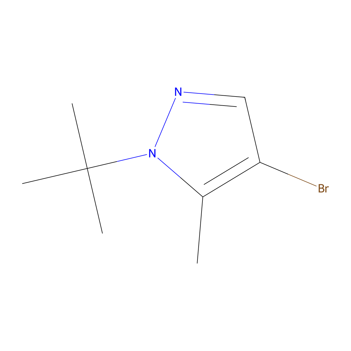 4-bromo-1-tert-butyl-5-methyl-1H-pyrazole molecular structure, CAS 1514302-32-9