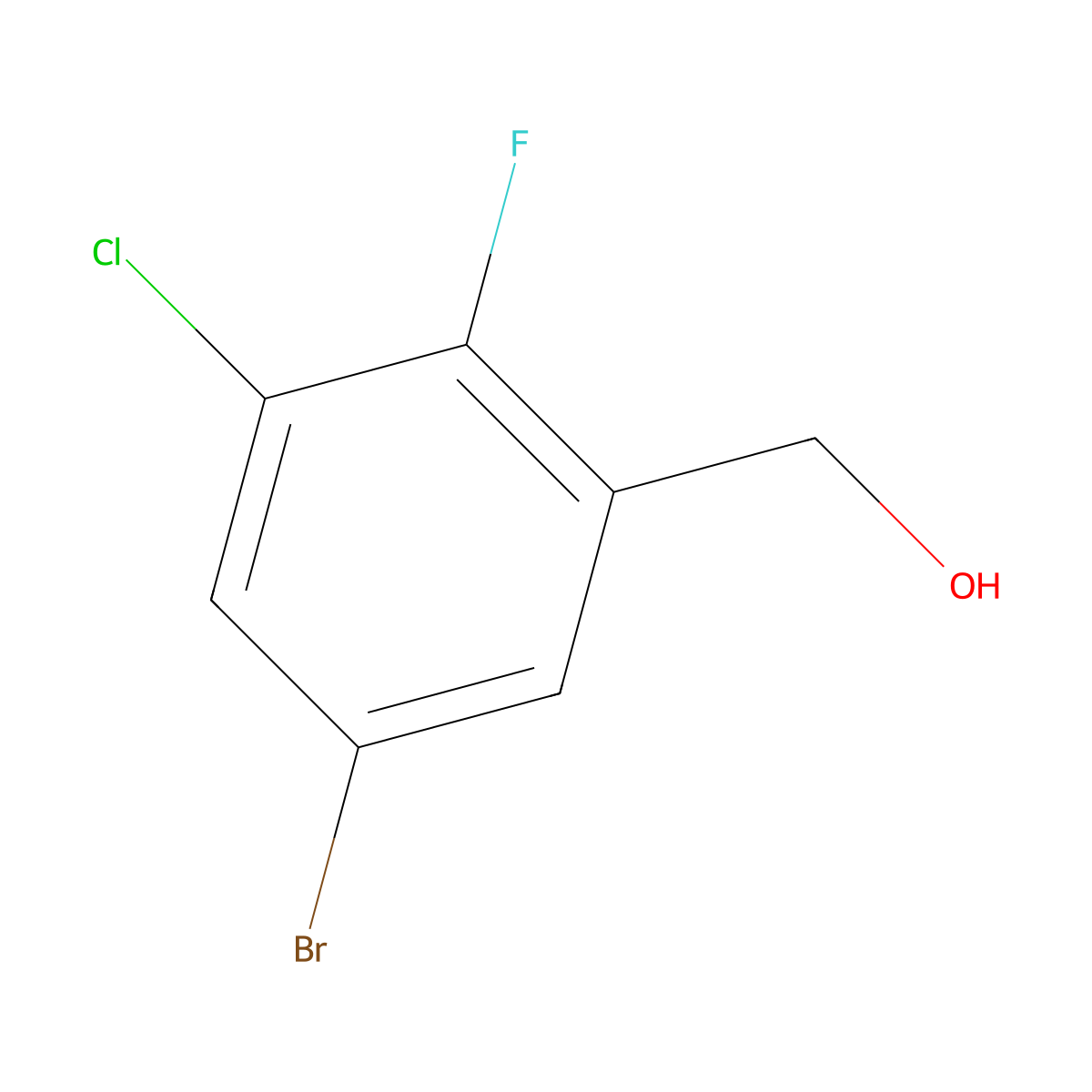 (5-Bromo-3-chloro-2-fluorophenyl)methanol molecular structure, CAS 1514304-24-5