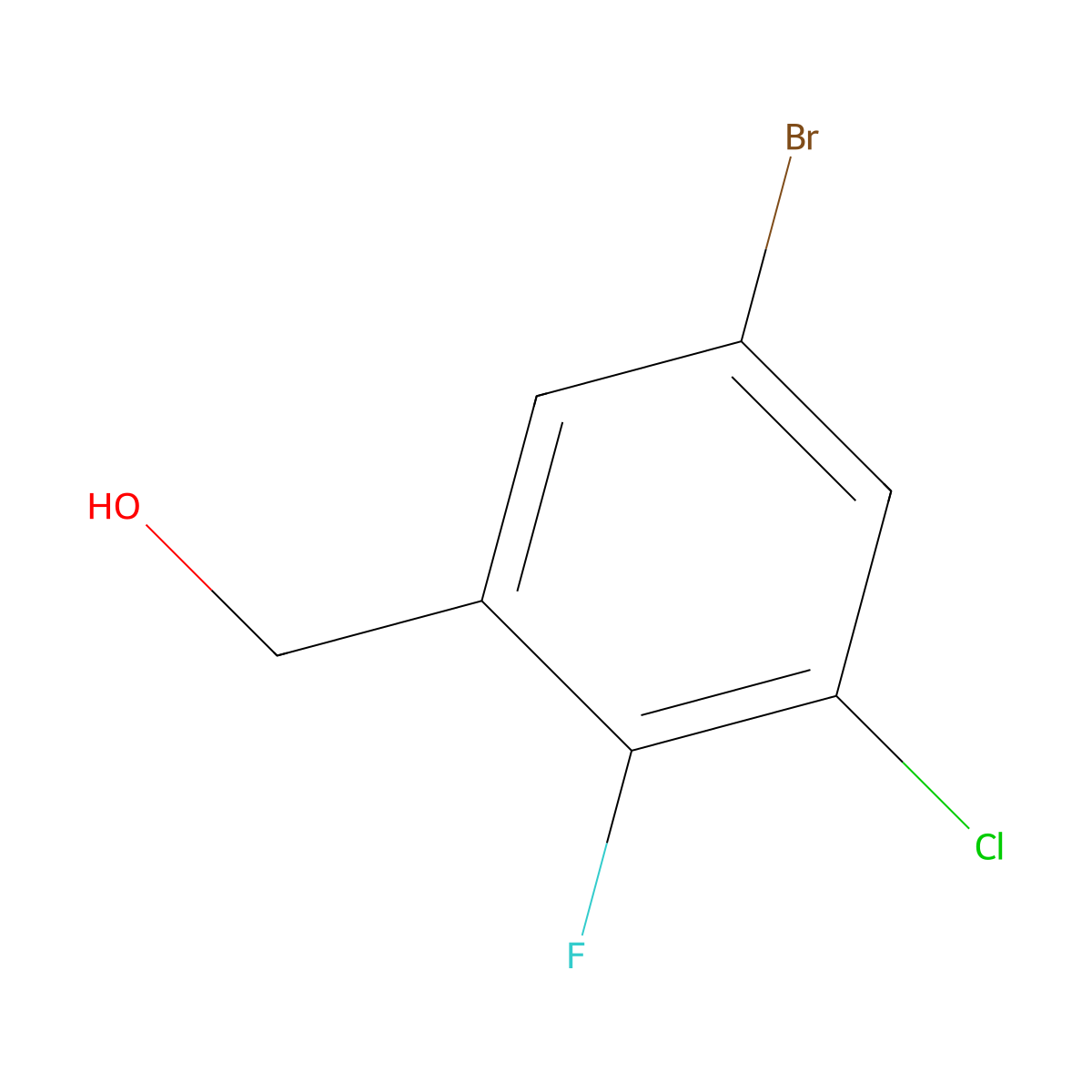 (5-Bromo-3-chloro-2-fluorophenyl)methanol molecular structure, CAS 1514304-24-5