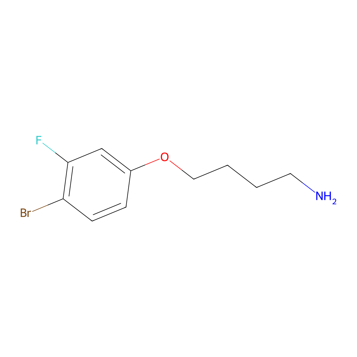 4-(4-Bromo-3-fluorophenoxy)butan-1-amine molecular structure, CAS 1514316-19-8