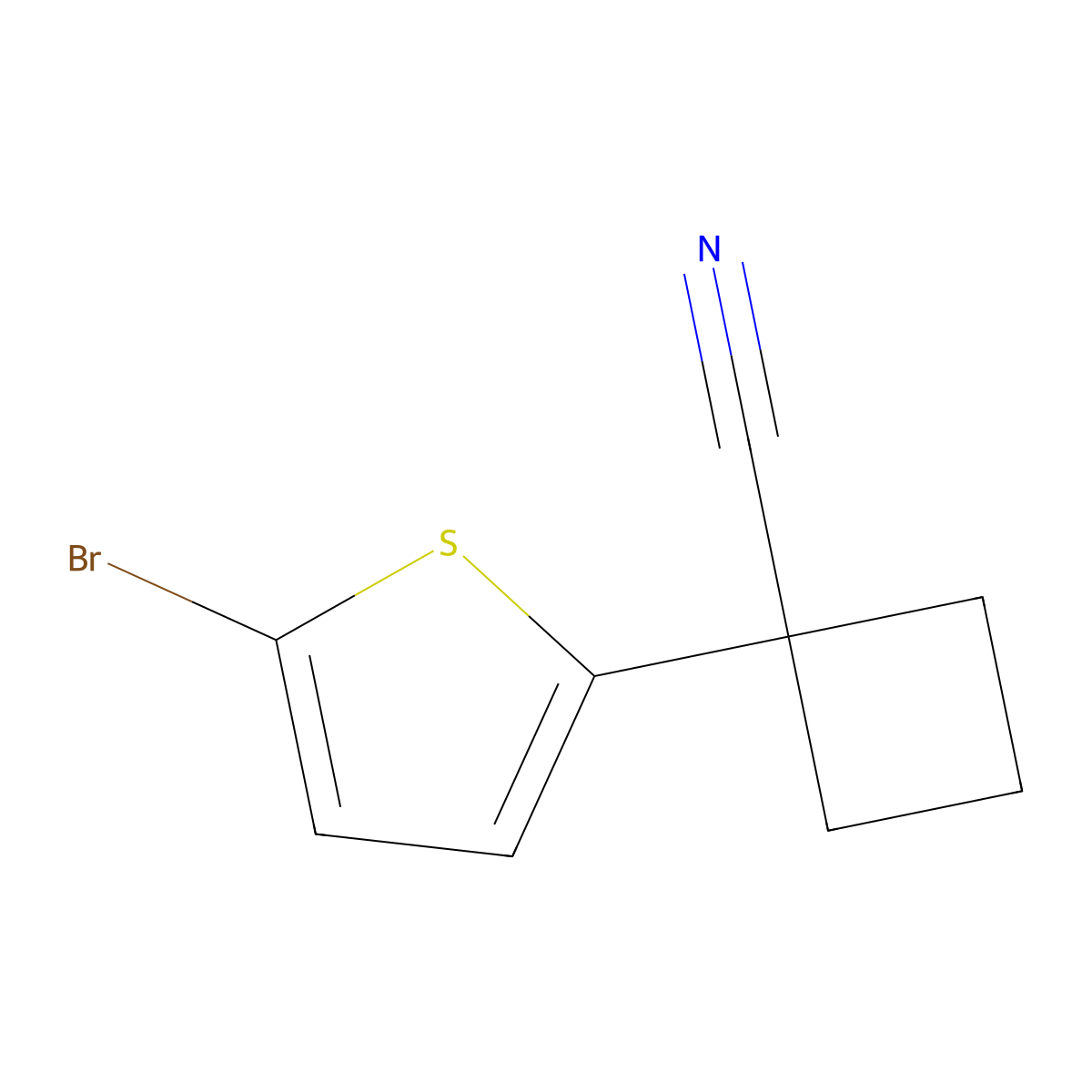 1-(5-Bromothiophen-2-yl)cyclobutane-1-carbonitrile molecular structure, CAS 1514316-53-0