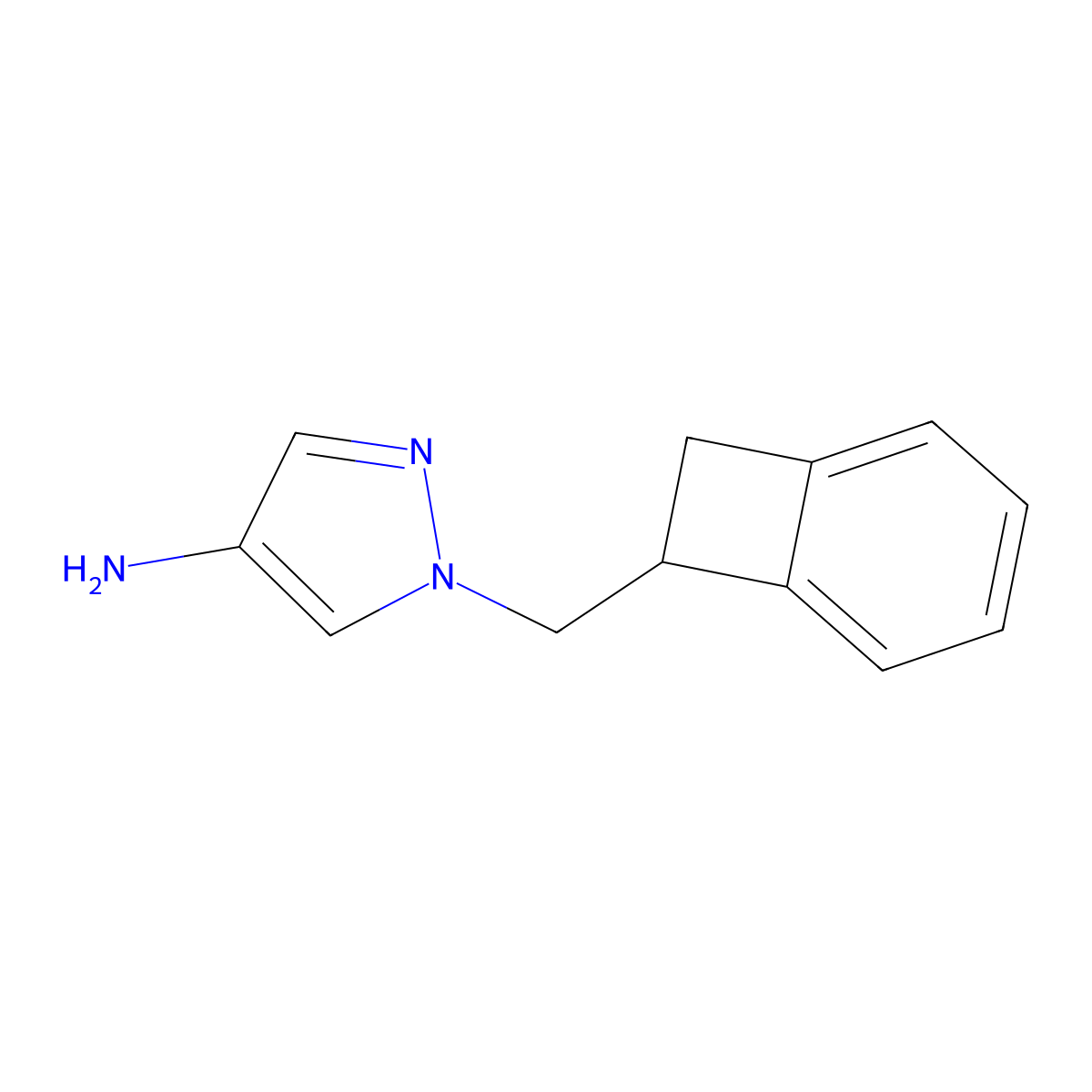 1-(Bicyclo[4.2.0]octa-1,3,5-trien-7-ylmethyl)-1h-pyrazol-4-amine molecular structure, CAS 1514317-14-6