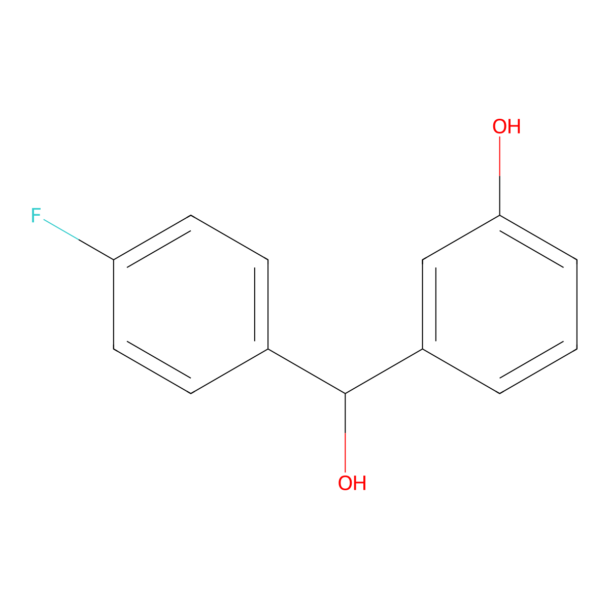 3-[(4-Fluorophenyl)(hydroxy)methyl]phenol molecular structure, CAS 1514332-73-0