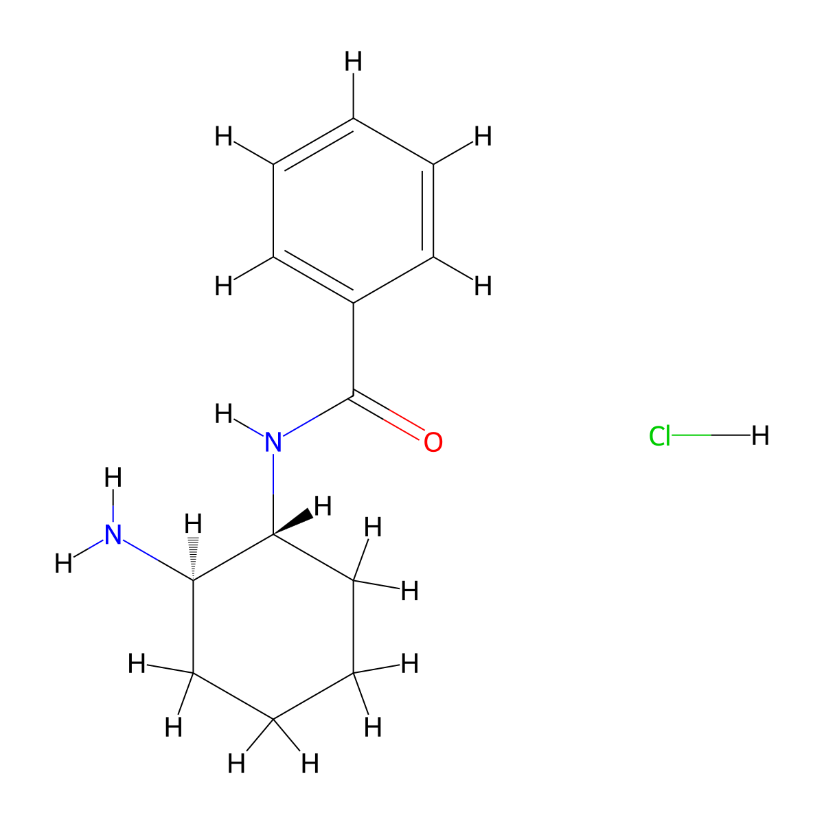 rac-N-[(1R,2R)-2-aminocyclohexyl]benzamide hydrochloride molecular structure, CAS 151434-95-6