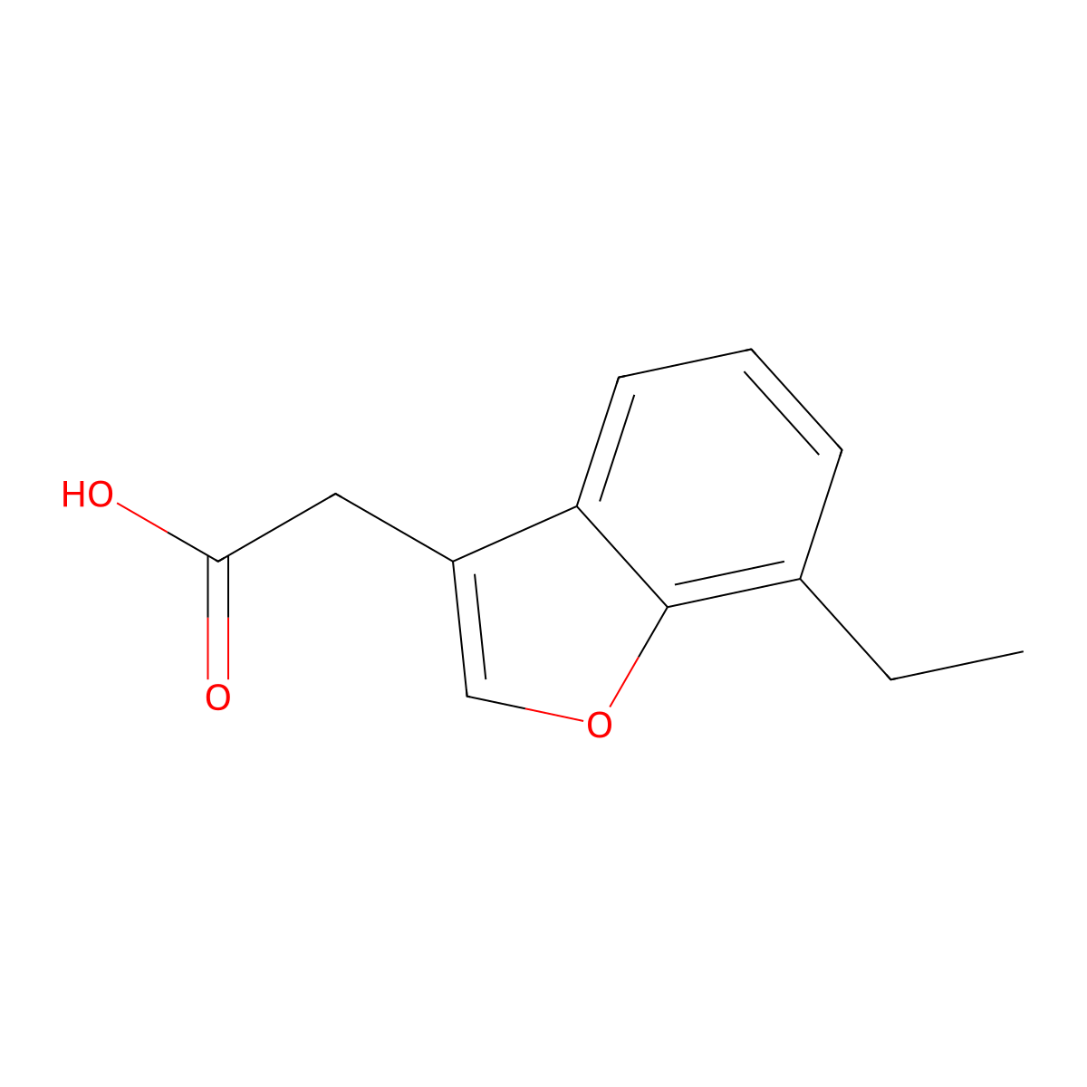 2-(7-Ethyl-1-benzofuran-3-yl)acetic acid molecular structure, CAS 1514342-99-4