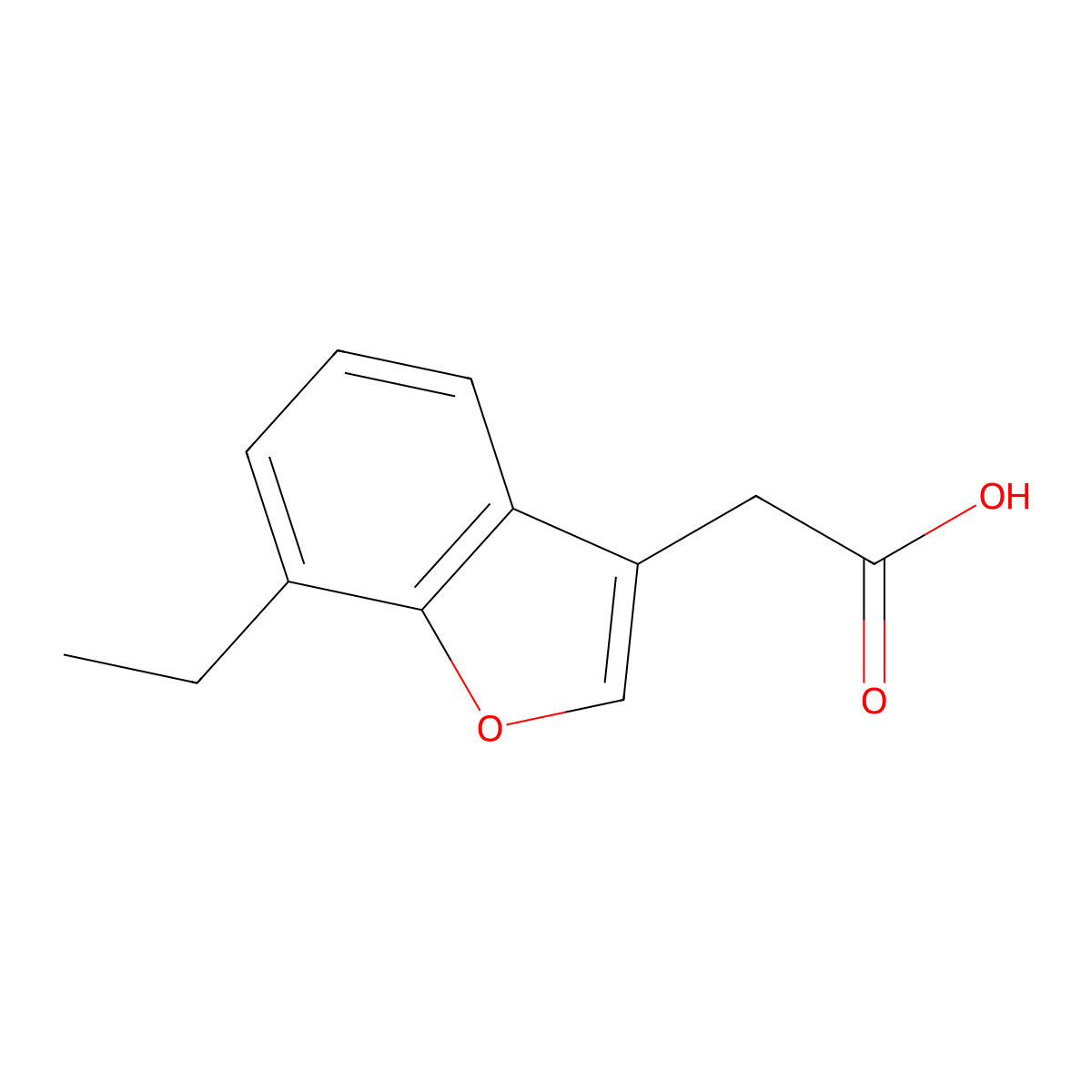 2-(7-Ethyl-1-benzofuran-3-yl)acetic acid molecular structure, CAS 1514342-99-4
