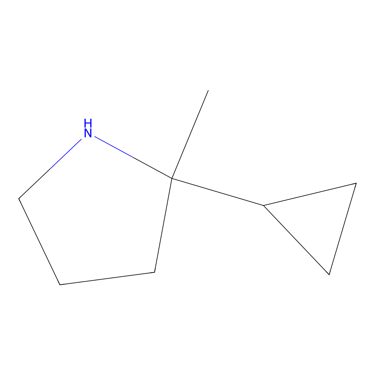 2-Cyclopropyl-2-methylpyrrolidine molecular structure, CAS 1514348-04-9