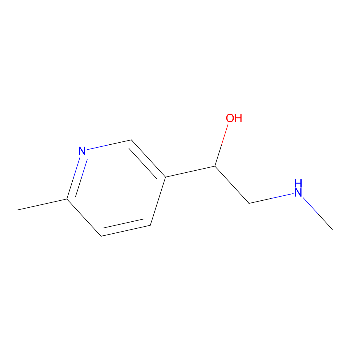 2-(Methylamino)-1-(6-methylpyridin-3-yl)ethan-1-ol molecular structure, CAS 1514357-49-3