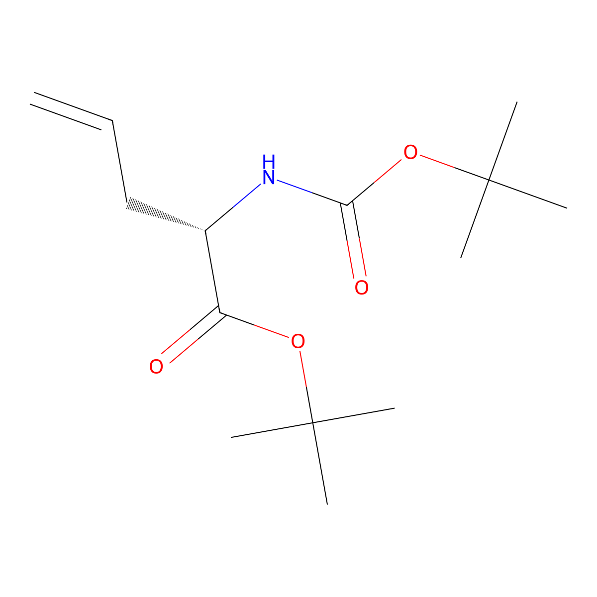 (S)-tert-Butyl 2-((tert-butoxycarbonyl)amino)pent-4-enoate molecular structure, CAS 151436-20-3