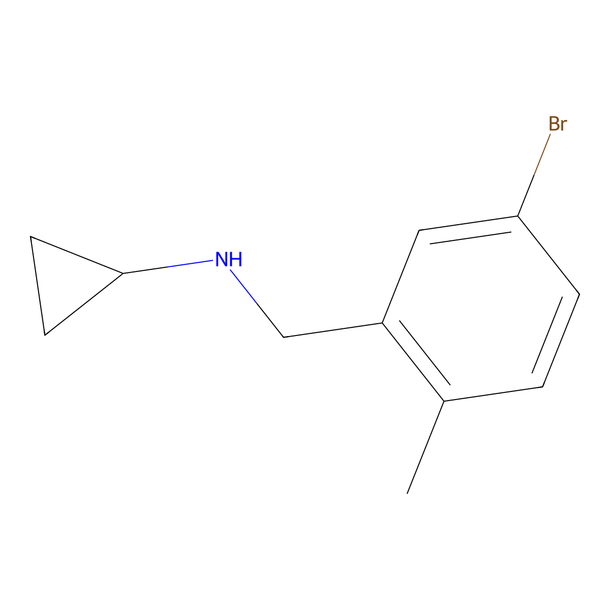 N-[(5-bromo-2-methylphenyl)methyl]cyclopropanamine molecular structure, CAS 1514360-26-9