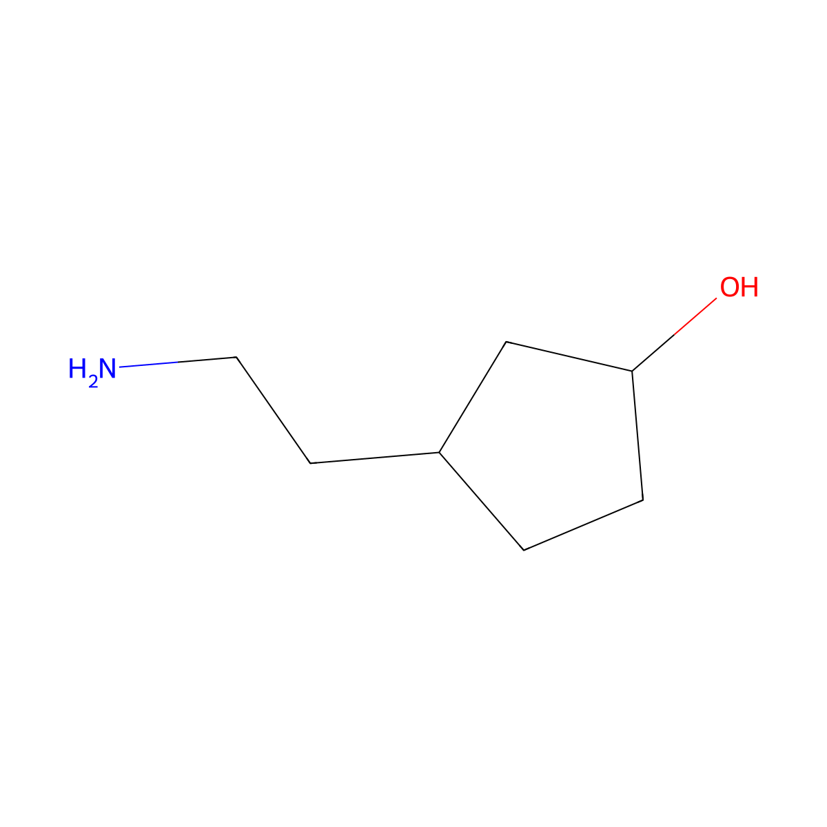 3-(2-Aminoethyl)cyclopentan-1-ol molecular structure, CAS 1514364-48-7