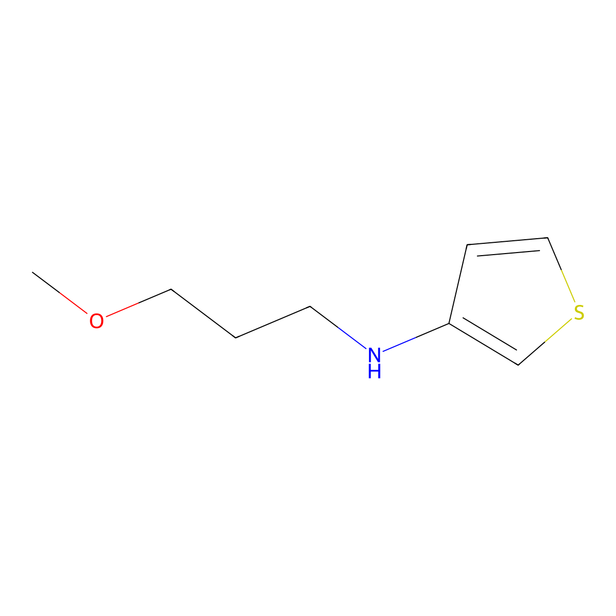 N-(3-methoxypropyl)thiophen-3-amine molecular structure, CAS 1514374-33-4