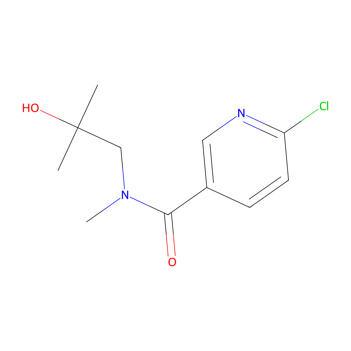 6-chloro-N-(2-hydroxy-2-methylpropyl)-N-methylpyridine-3-carboxamide molecular structure, CAS 1514376-13-6