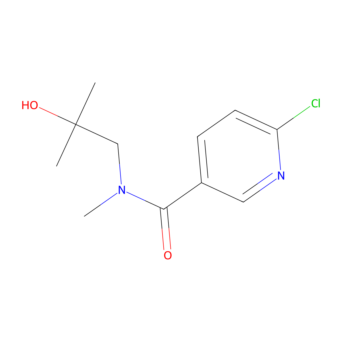 6-chloro-N-(2-hydroxy-2-methylpropyl)-N-methylpyridine-3-carboxamide molecular structure, CAS 1514376-13-6