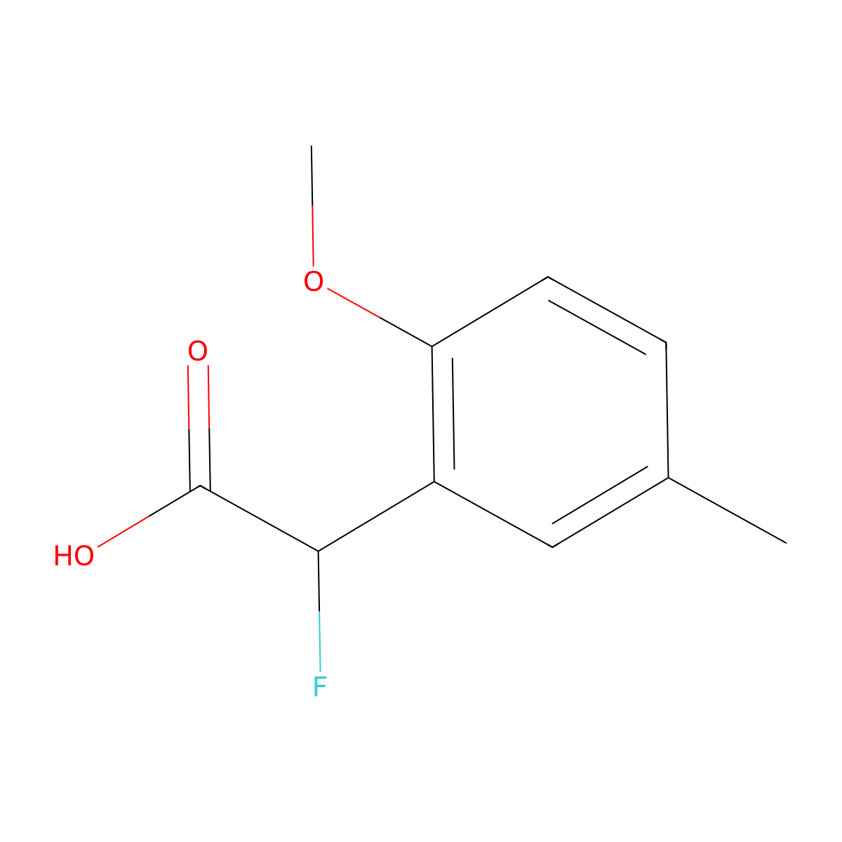 2-Fluoro-2-(2-methoxy-5-methylphenyl)acetic acid molecular structure, CAS 1514378-92-7