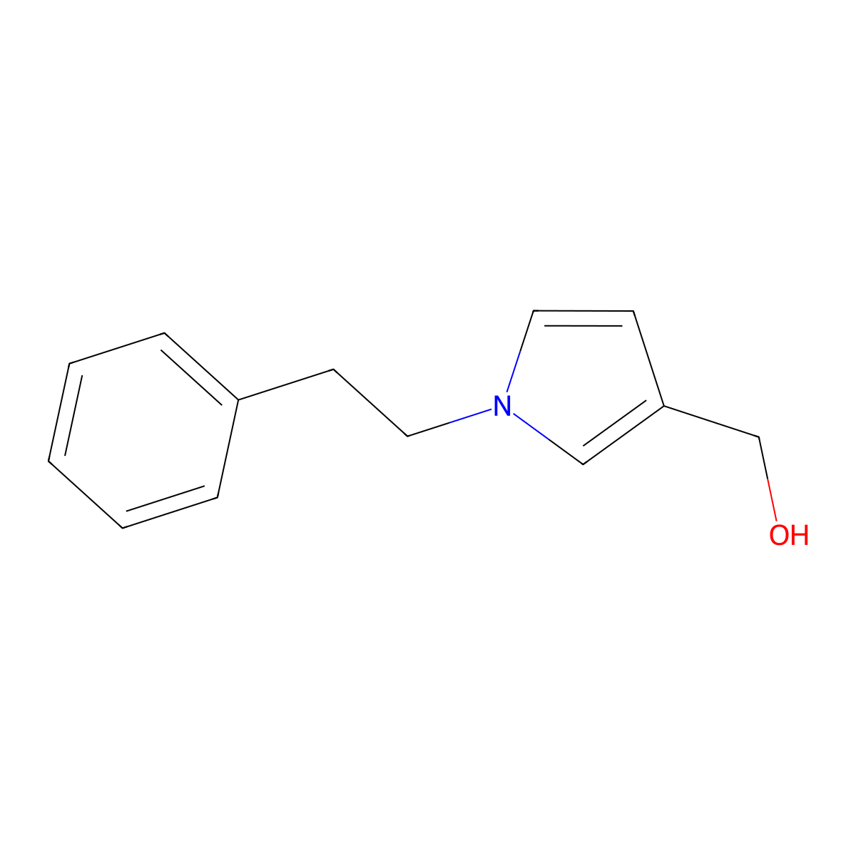 [1-(2-phenylethyl)-1H-pyrrol-3-yl]methanol molecular structure, CAS 1514383-40-4