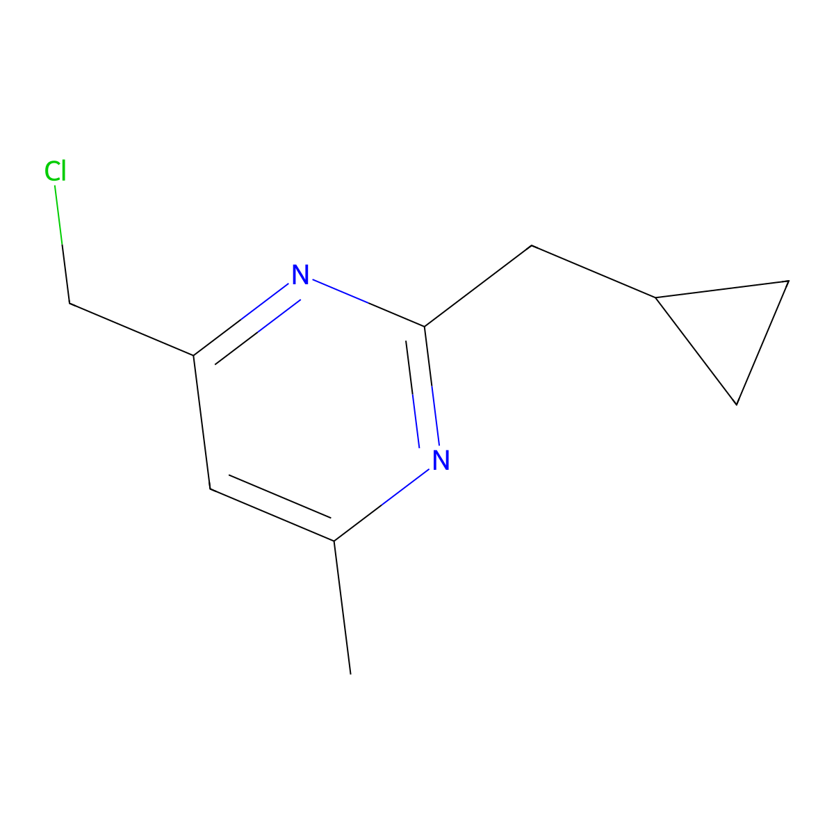 4-(Chloromethyl)-2-(cyclopropylmethyl)-6-methylpyrimidine molecular structure, CAS 1514384-86-1