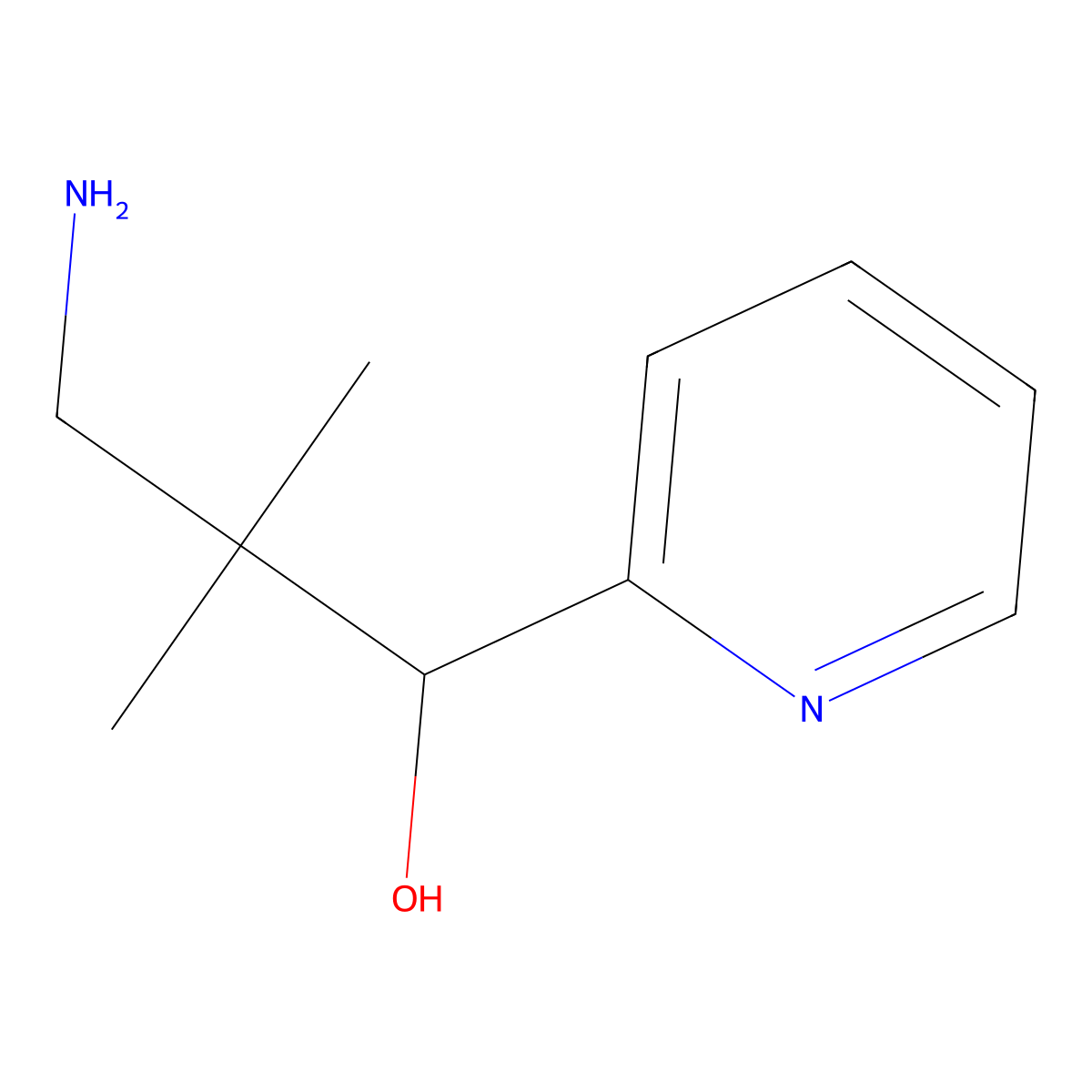3-Amino-2,2-dimethyl-1-(pyridin-2-yl)propan-1-ol molecular structure, CAS 1514389-69-5