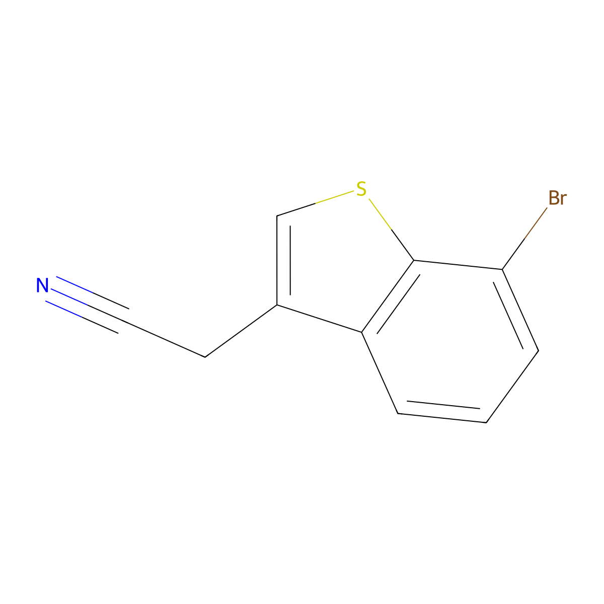 2-(7-Bromo-1-benzothiophen-3-yl)acetonitrile molecular structure, CAS 1514393-81-7